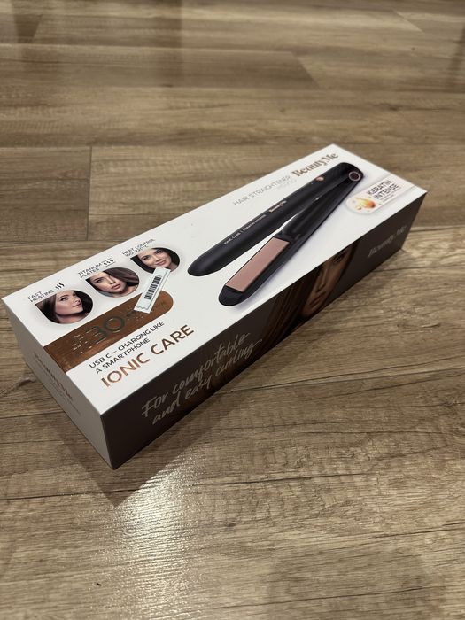 Prostownica do włosów BeautyMe Keratin Intense – jonowa, USB-C