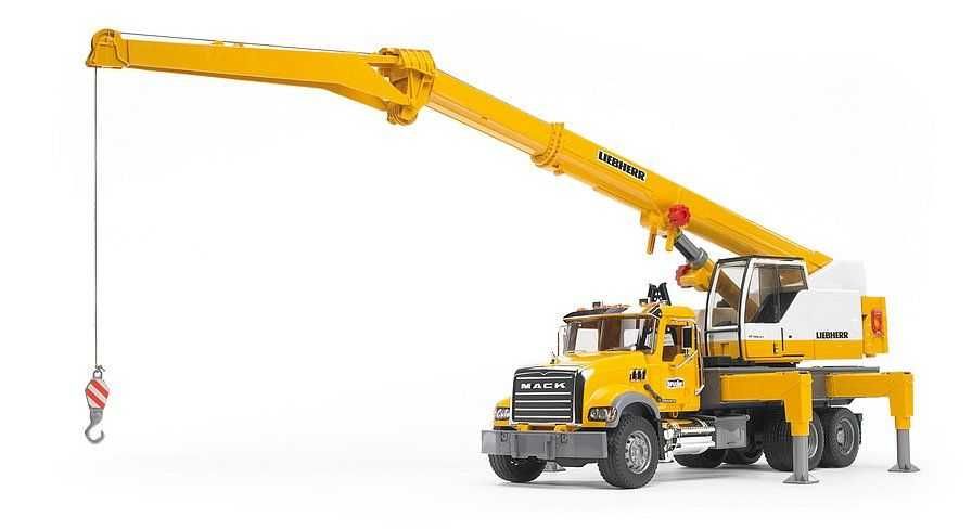 Zabawka Ciężarówka z dźwigiem Liebherr Mack Granite Bruder