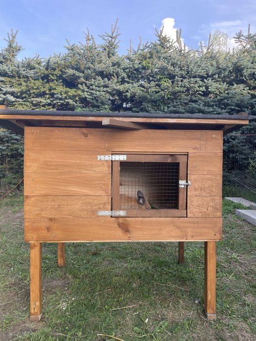 Klatka drewniana dla królika gryzoni SOLIDNA