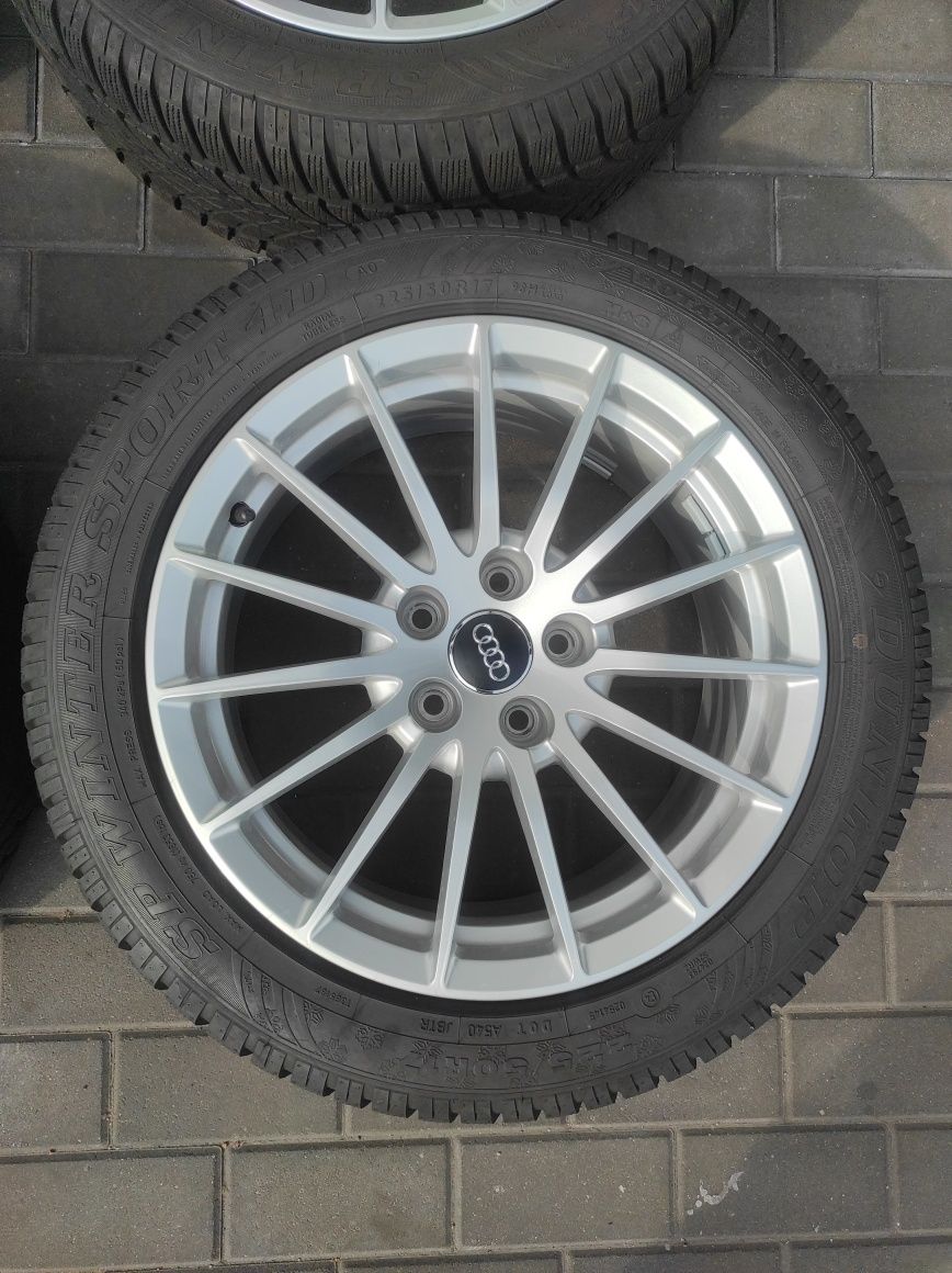 04 Koła Felgi aluminiowe ORYGINAŁ AUDI R 17 5x112 DUNLOP 225/50/17