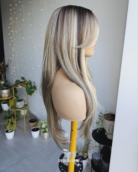 Długa peruka blond brąz baleyage 3D Jennyfer ll naturalna fryzura