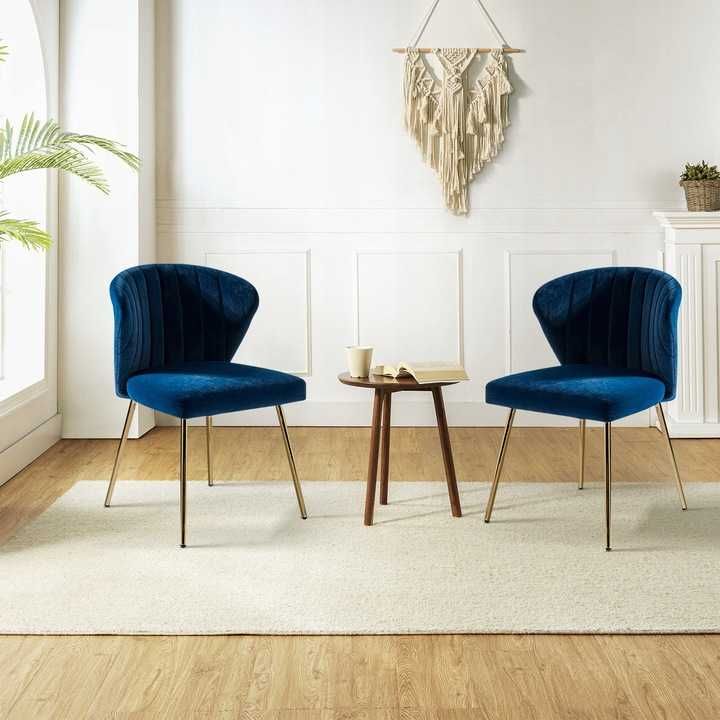 Krzesła do kuchni HULALA HOME 49,5x50,8x76,2 cm Niebieski zestaw 2 szt