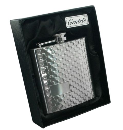 Elegancka Piersiówka ze Stali Nierdzewnej 180 ml Gentelo w Pudełku