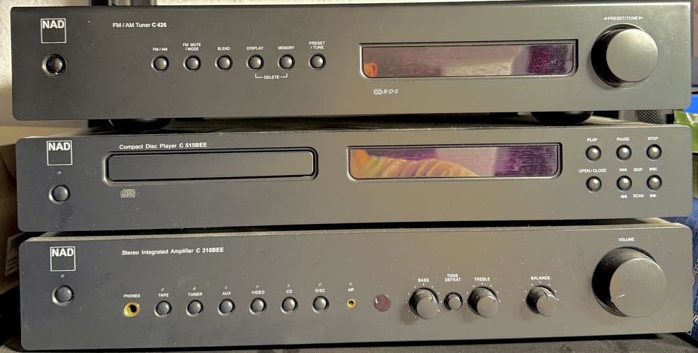 Zestaw stereo NAD Klipsch wzmacniacz c 316bee tuner c 426 cd c 515bee
