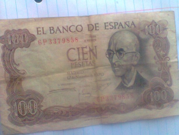 nota de 100 pesetas
