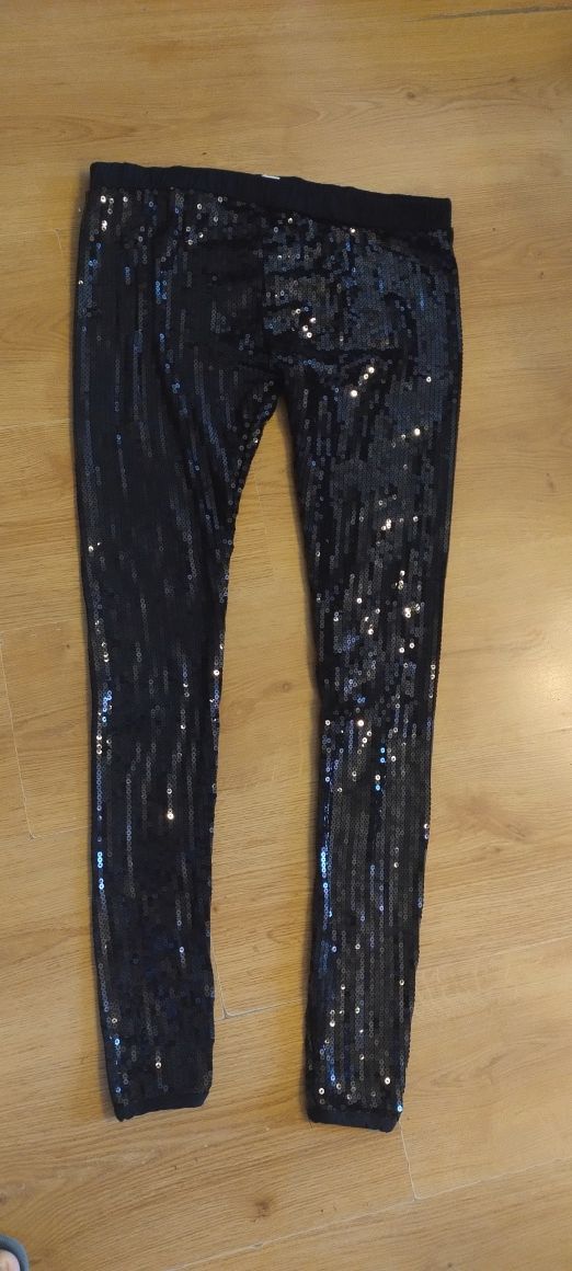 Legginsy czarne z cekinami błyszczące Atmosphere 40