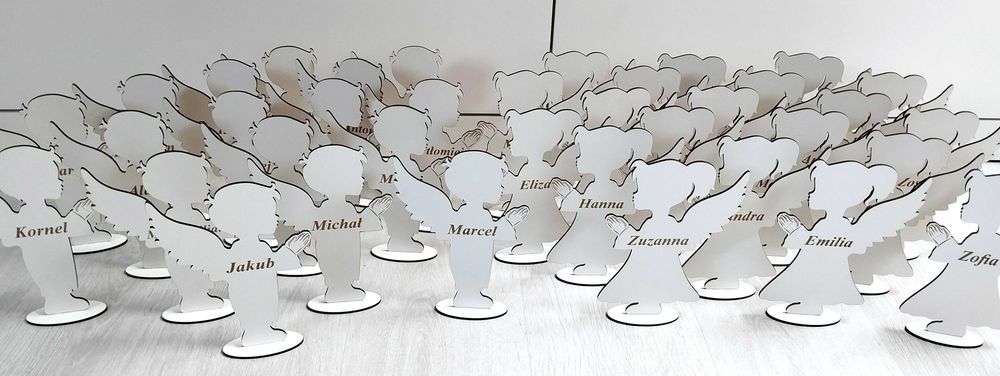 Dekoracja Kościoła, I Komunia Święta, Aniołek, imię grawer