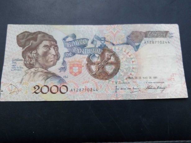 nota de 2 000$00 1991  Bartolomeu Dias Bela ver foto