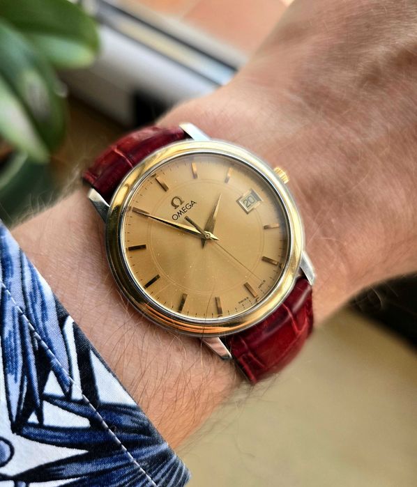Omega De Ville Prestige 14K Bezel z 1994r /Szafir /Vintage
