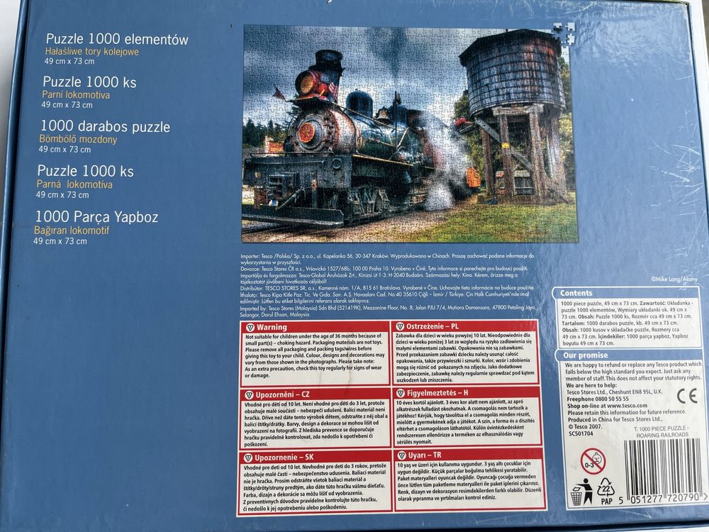 Puzzle 1000 lokomotywa parowa hałaśliwe tory kolejowe