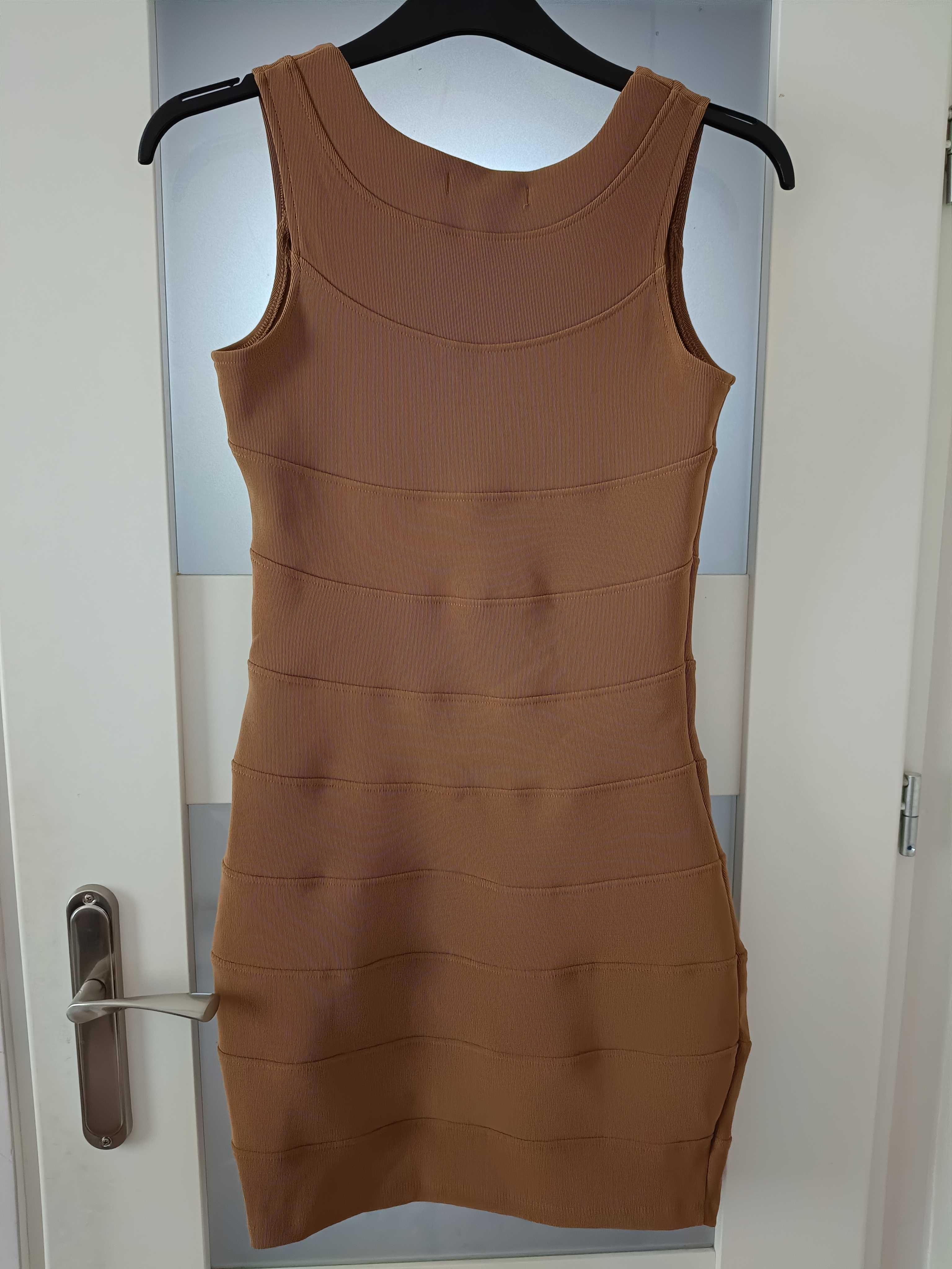 Karmelowa sukienka mini