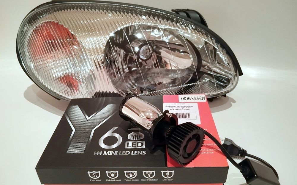 Фары ланос сенс с линзой н4 Y6d