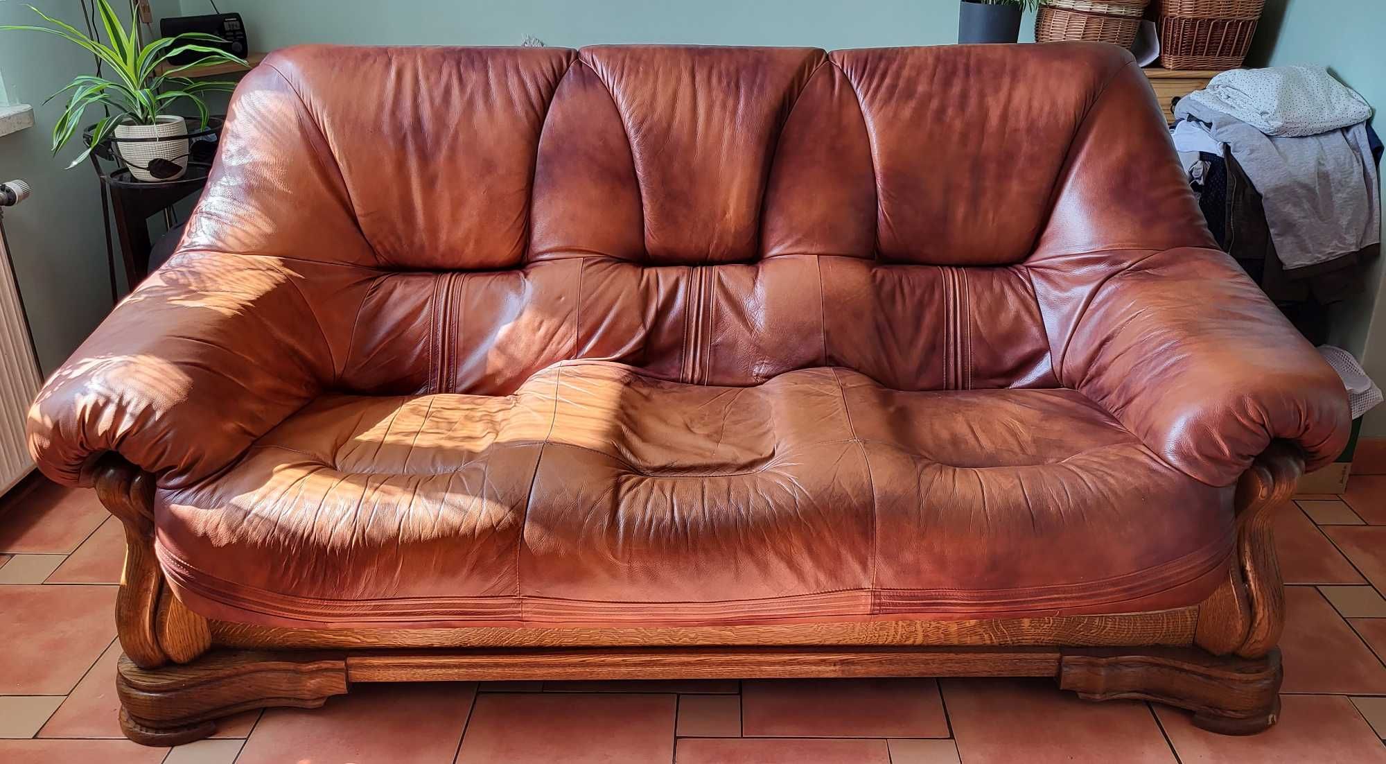 Skórzana sofa, stan BDB