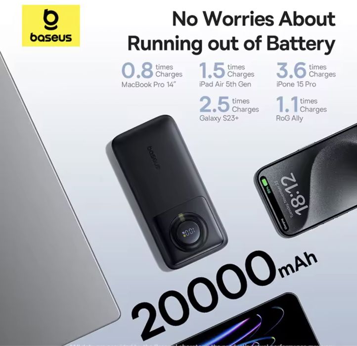 Powerbank Baseus Free2Pull 65w 20000mah