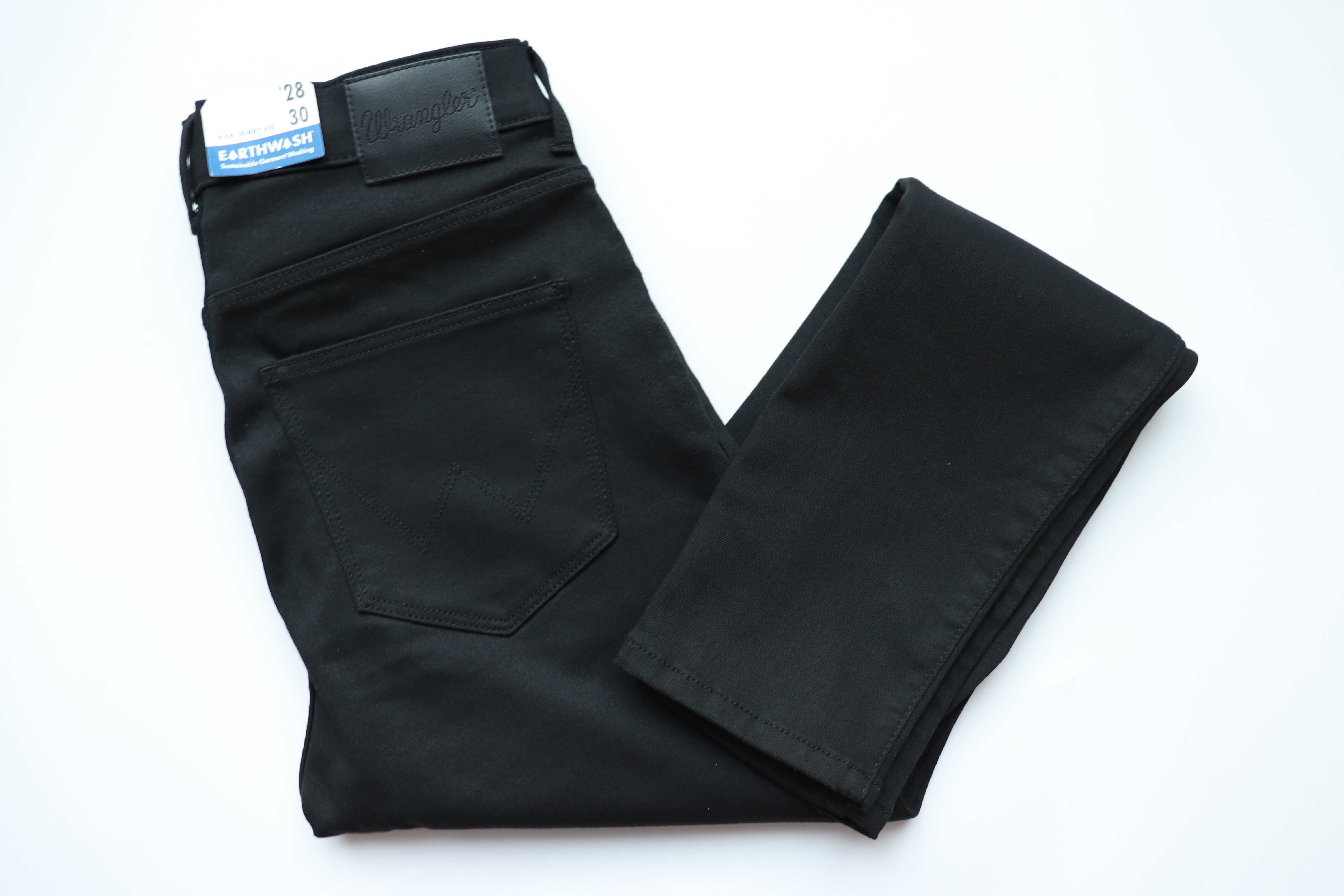 WRANGLER HIGH SKINNY 630 W28 L30 damskie spodnie jeansy nowe czarne