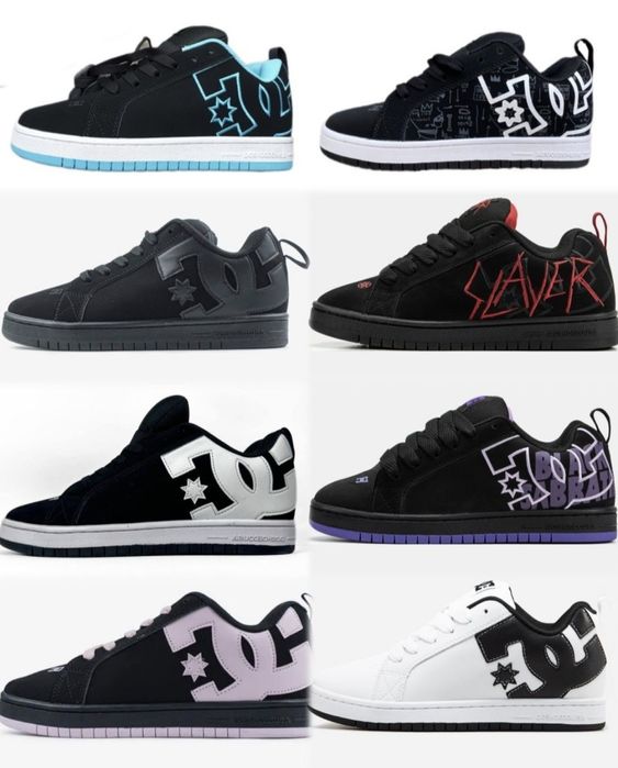 р36-45 Кросівки DC Court Graffik Black Pink Purple White Slayer
