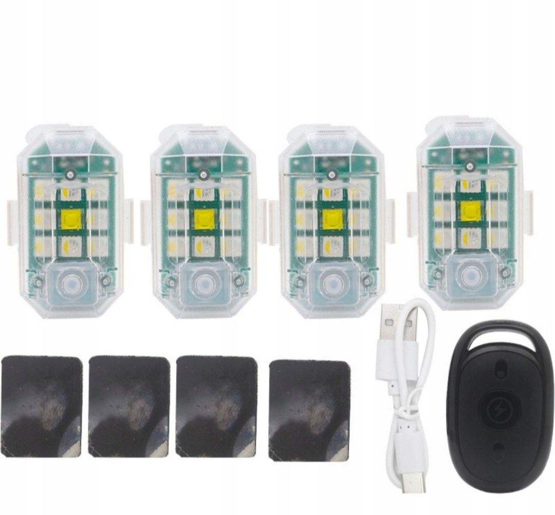 LED Lampki stroboskopowe 4szt do samochodu do roweru, motor + Pilot