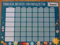 Tablica magnetyczna  obowiązków  dla dziecka 3+