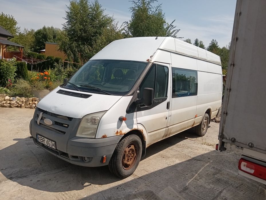 Transit blaszak 2.4 TDCi max doka 2006 hak, uszkodzony brygadowka bus