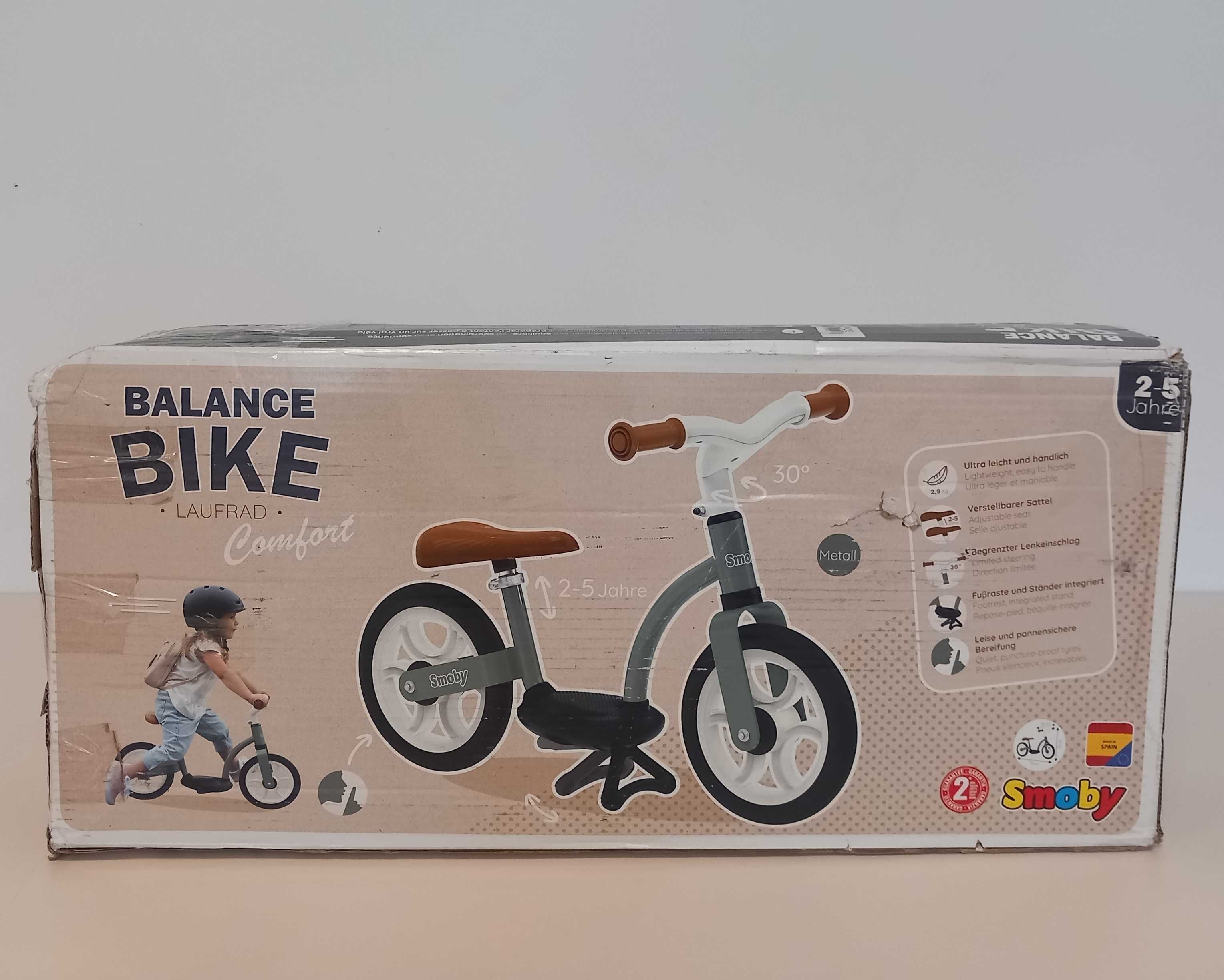 SMOBY Metalowy Rowerek Biegowy z Zamocowanym Podnóżkiem 10" A