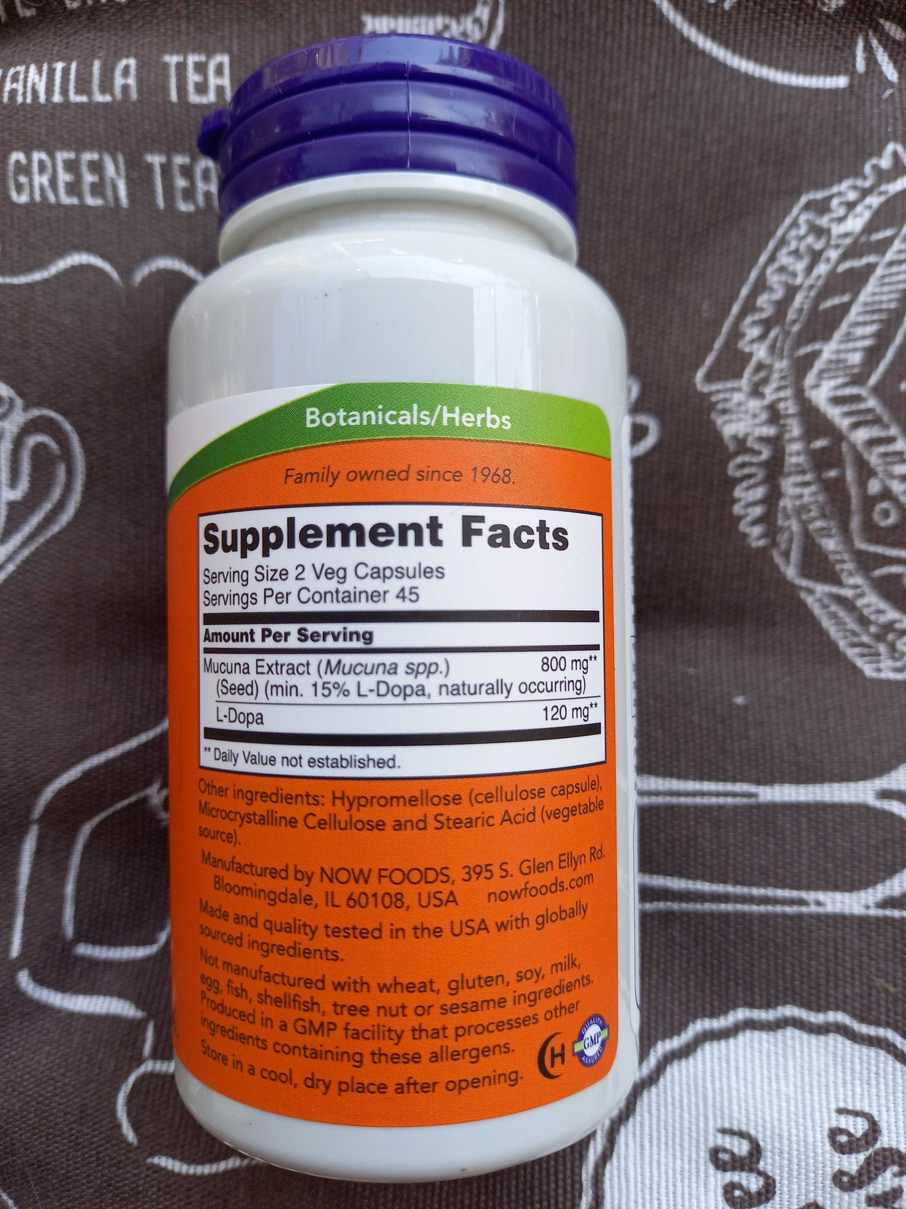 Now Foods Dopa Mucuna Допа Мукуна поддержка работы мозга дофамин