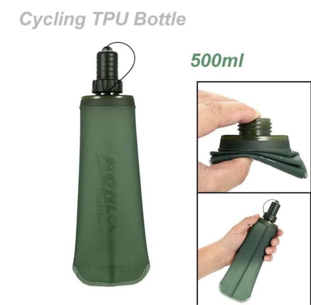 Miękki bidon turystyczny butelka na wodę kemping rower zielona