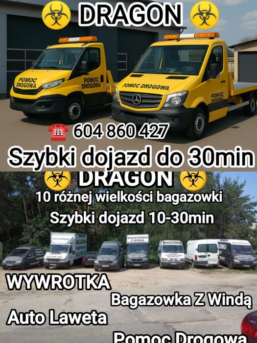 DRAGON-Pomoc Drogowa,Auto Laweta,Transport,Bagazowka,Przeprowadzki
