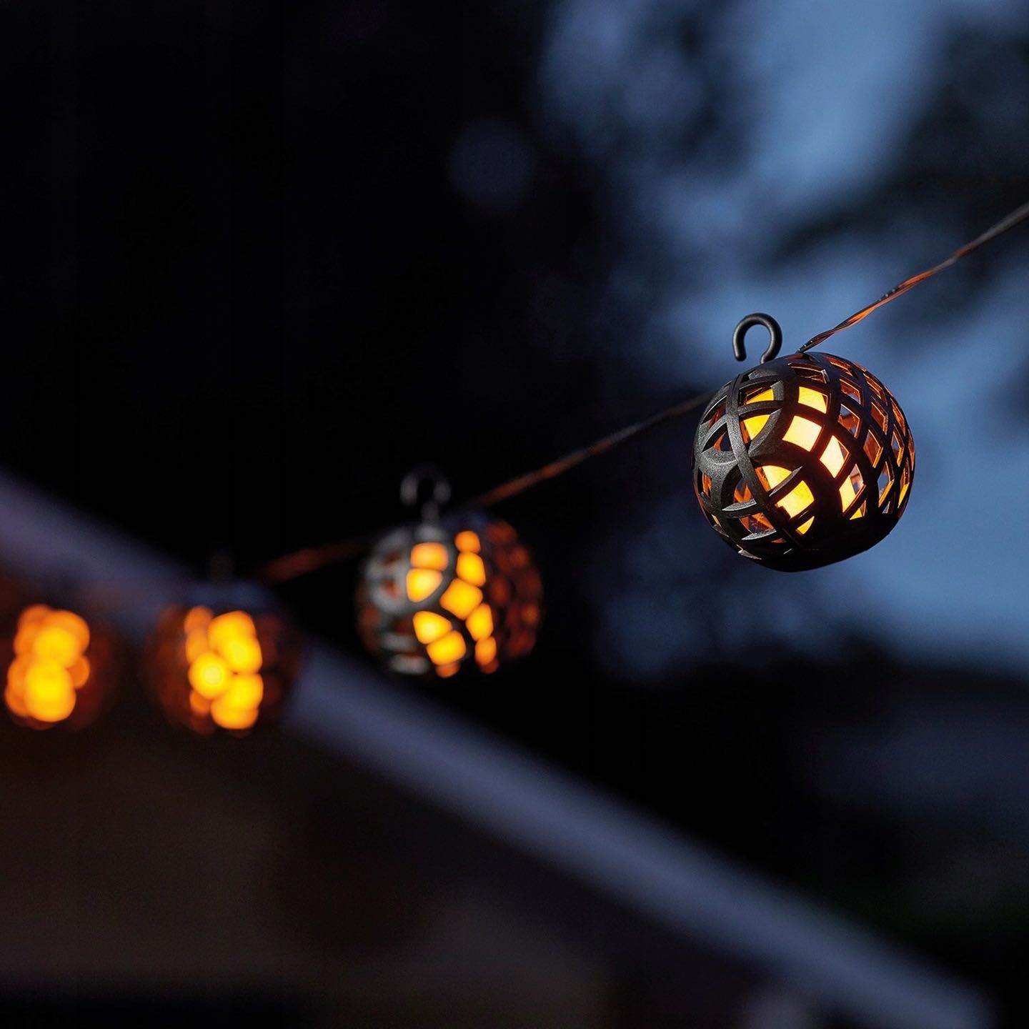 Girlanda Solarna LED Lampki ogrodowe 2M Wbijana Efekt Płomienia