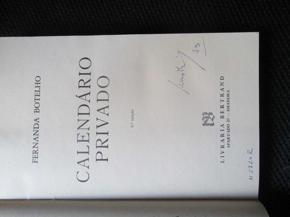Calendário Privado, de Fernanda Botelho