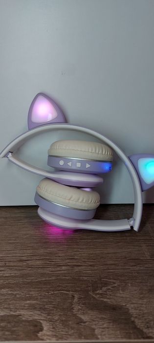 Блютуз навушники - вушка, дитячі з підсвіткою
