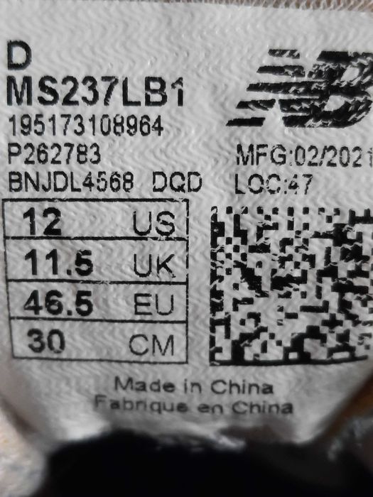 buty firmy New Balance rozm. 46,5