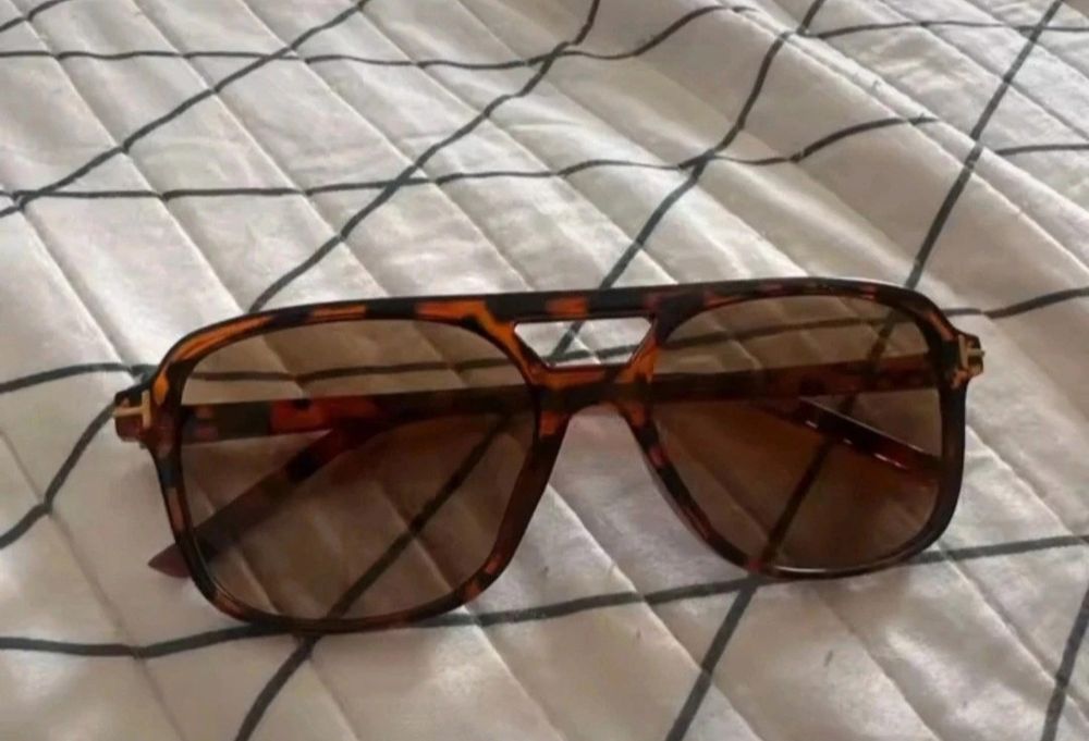 Brązowe Okulary przeciwsłoneczne w panterkę nowe okulary oprawki