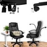 Ergonomiczny Fotel Biurowy MALATEC czarny eko skóra regulacja TILT