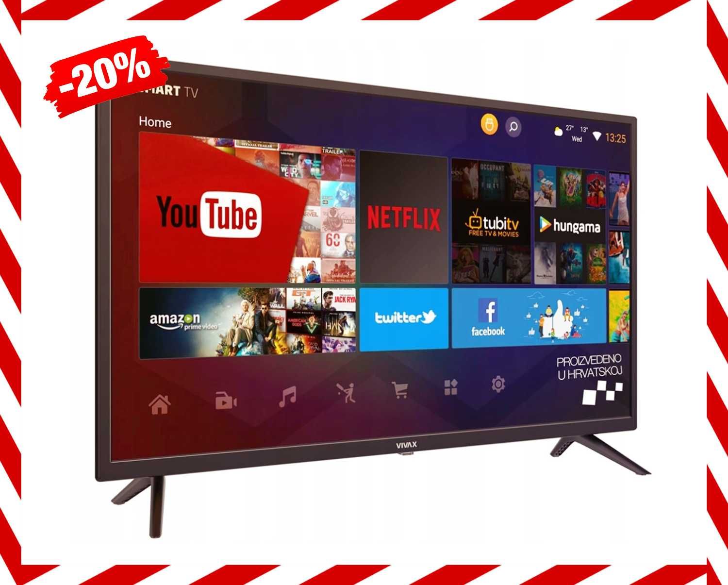 NOWOCZESNY TELEWIZOR Smart Tv Pvr Android DVB-T2 (Wyprzedaż -20%)