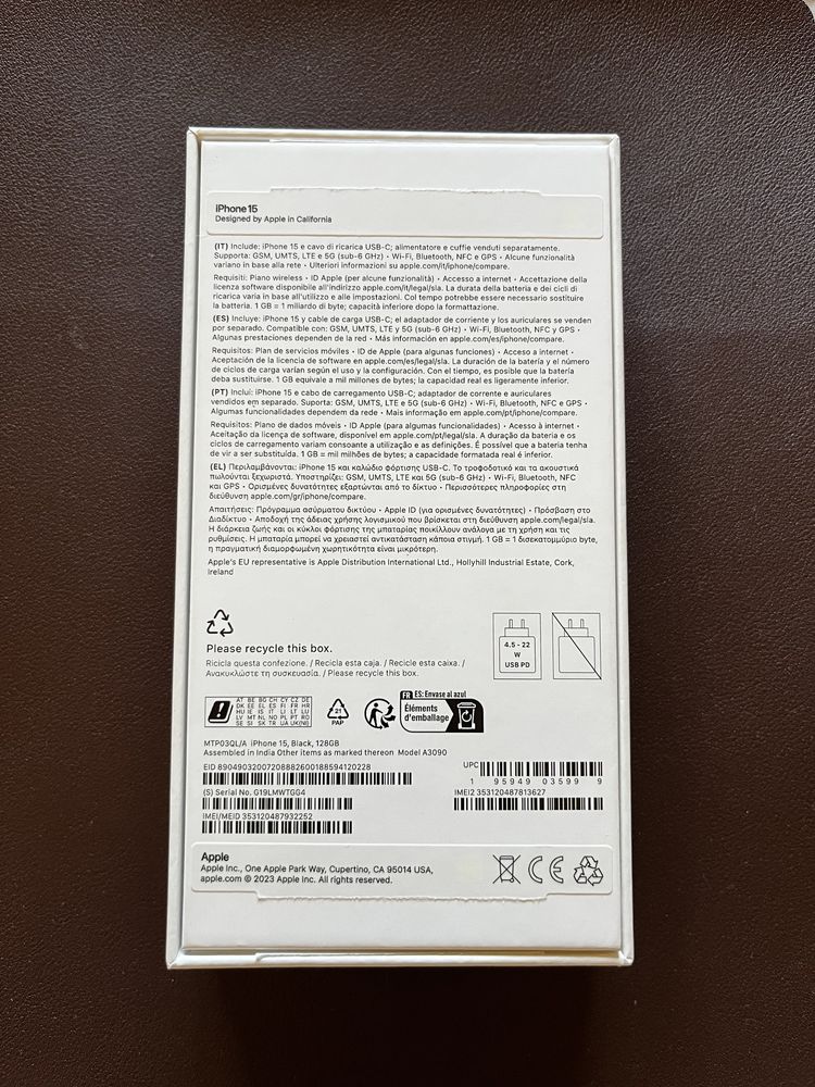 Iphone 15   128gb