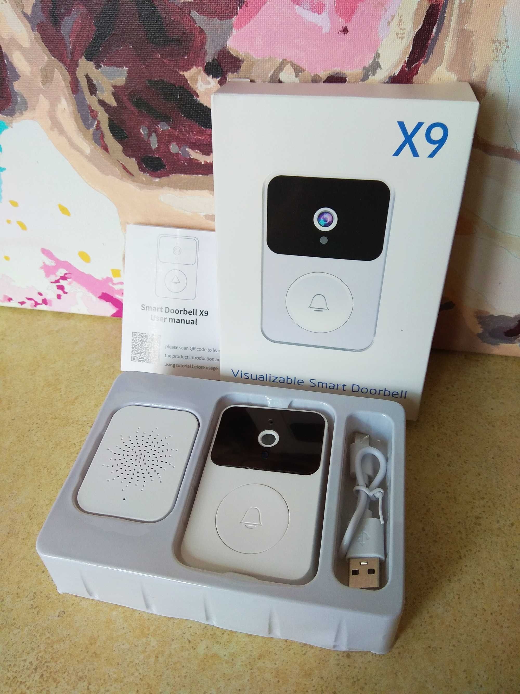 Відеодомофон бездротовий doorbell x9, з камерою wi-fi та датчиком руху