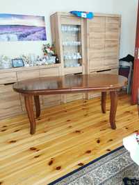 Drewniany stół rozkładany, kolor ciemny