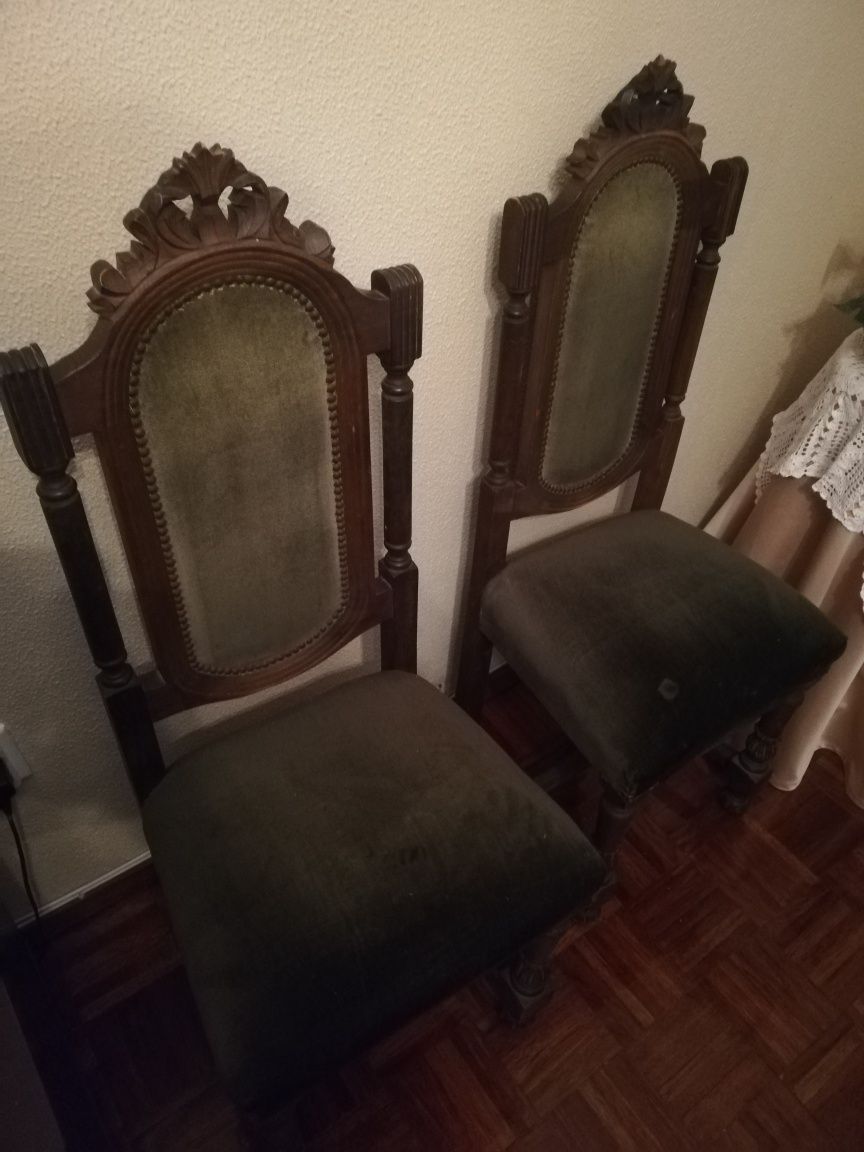 5 cadeiras de sala em madeira