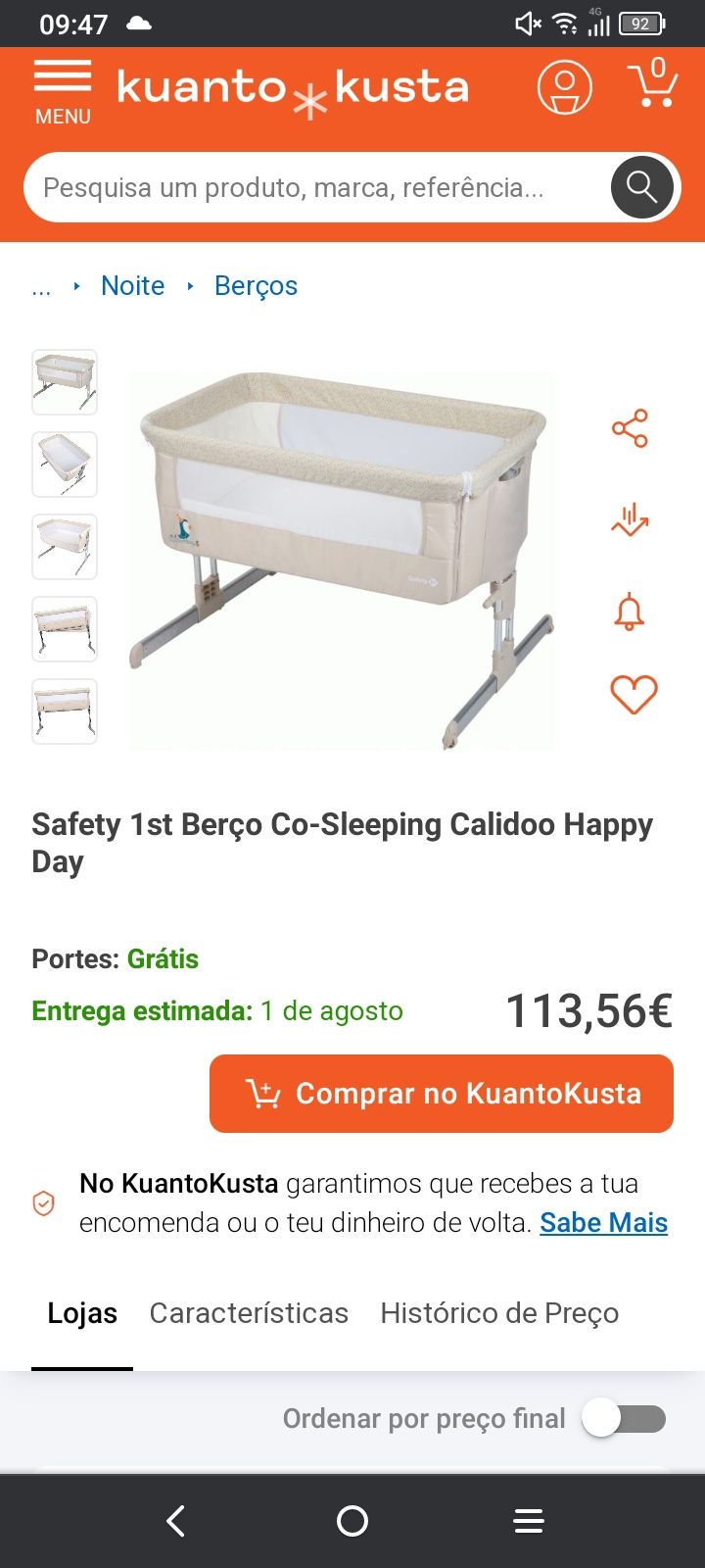 Berço co sleeping safety 1st