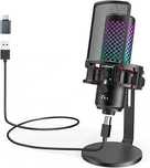 Zealsound Gaming Mikrofon PC, RGB Ganzmetall USB Kondensator Mikrofon