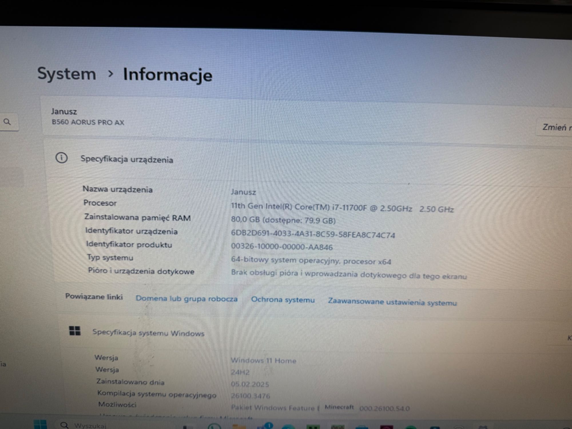 G4M3R HERO i7-11700F/16GB/1TB/RTX3060Ti. PAMIĘĆ RAM  80 GB!!!