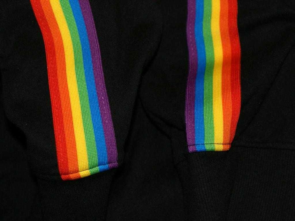 George czarna bluza męska tęczowa Rainbow duży rozmiar kaptur 4XL