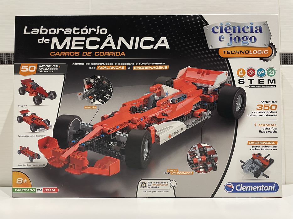 Jogo tipo LEGO Laboratório de Mecânica - Carros de Corrida Clementoni