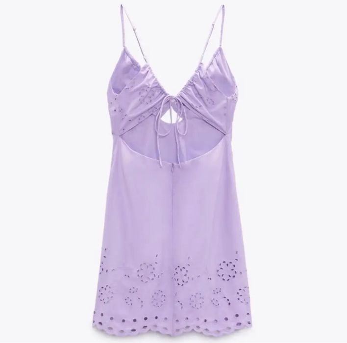 Лілова лляна сукня ZARА/ лиловое платье сарафан зара