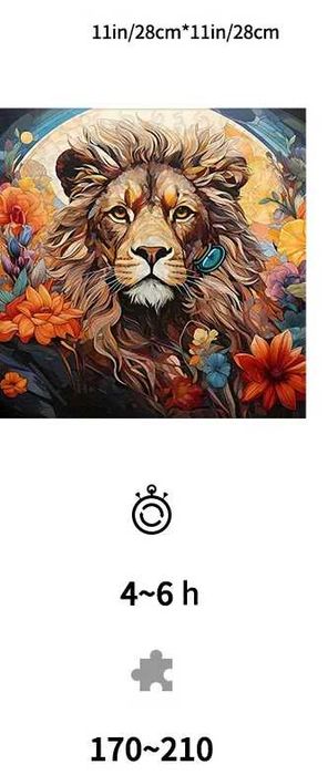 Puzzle Drewniane LEW Ukladanka dla Dzieci Dorosłych Gra Logiczna A5