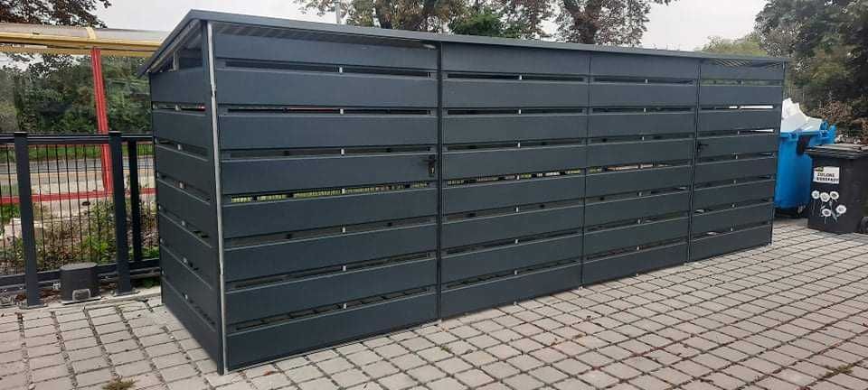 Wiata śmietnikowa zabudowa koszy na śmieci