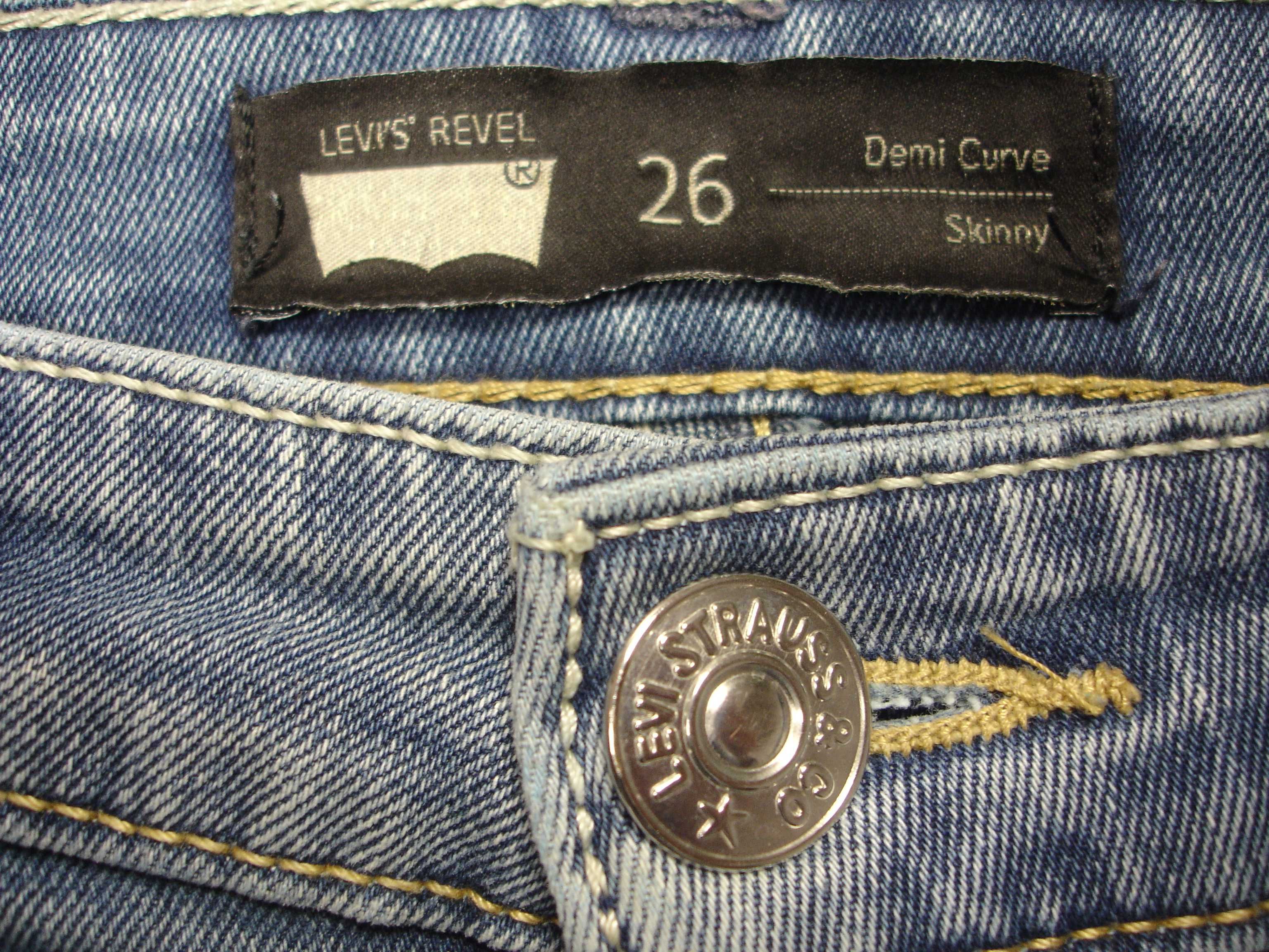 Spodnie Levi's revel demi curve skinny W26 L34 modelujące jeans super