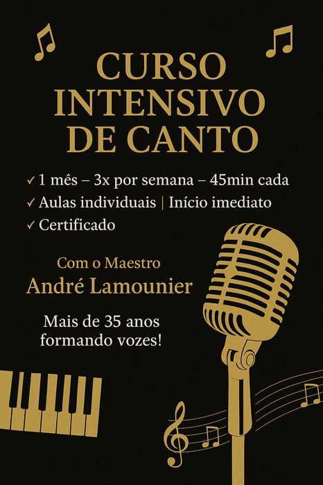 Curso Intensivo de Canto e Oratória – Com Certificado de conclusão