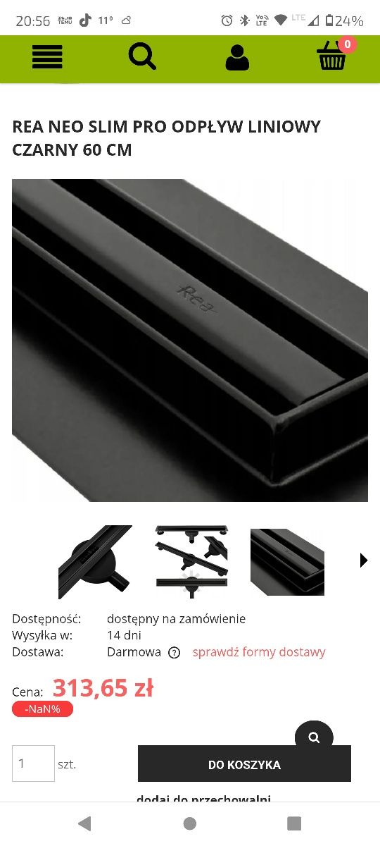 Odpływ liniowy Rea Neo Pro Slim 600