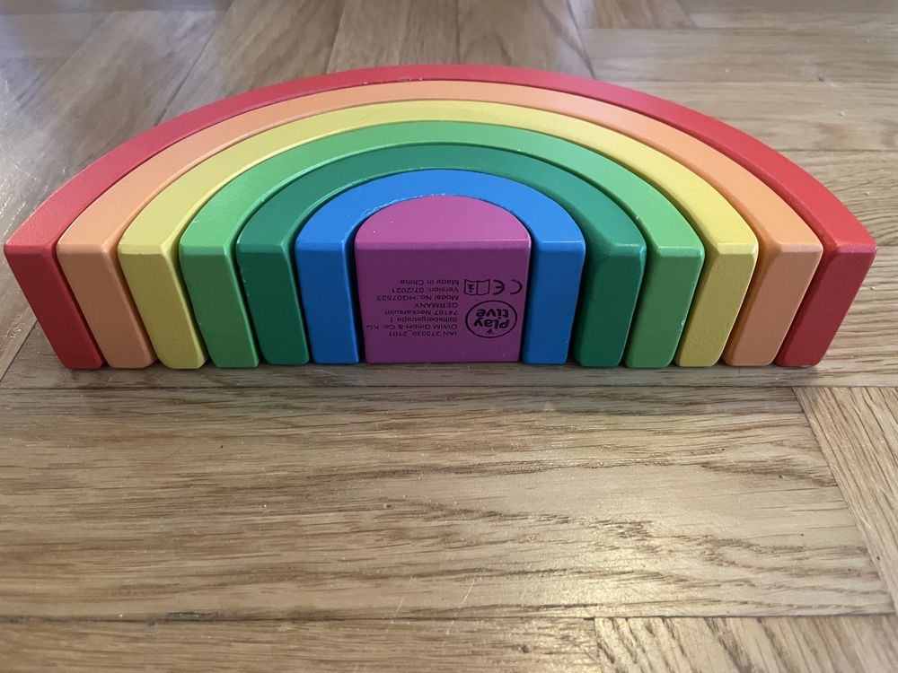 Tęcza Playtive Montessori drewniana klocki jak Grimms grims z drewna